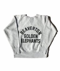 画像1: [BUDDY別注xSECRETBASE限定] Champion リバースウィーブ ガゼット付き クルースウェット - GOLDEN ELEPHANTS (1)