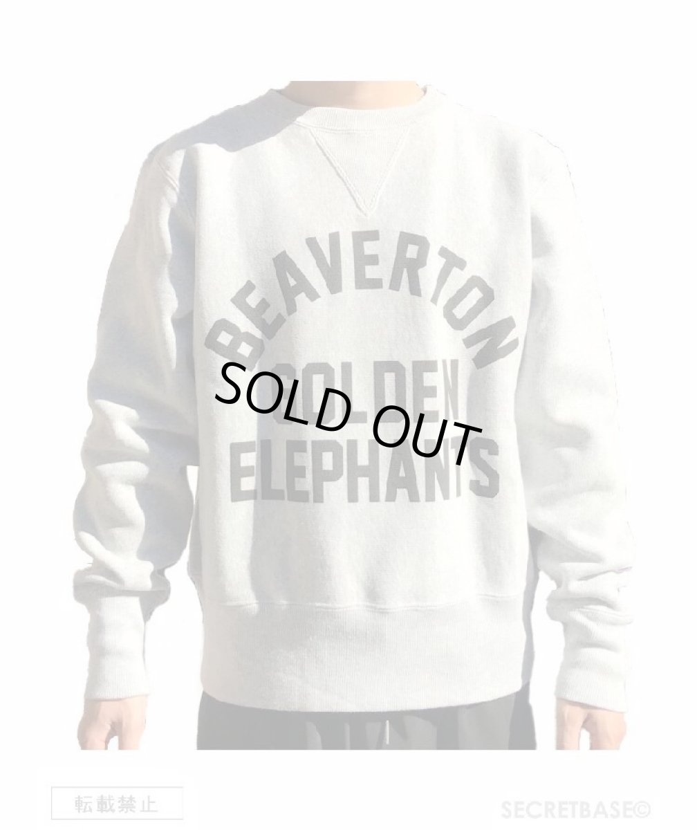 画像7: [BUDDY別注xSECRETBASE限定] Champion リバースウィーブ ガゼット付き クルースウェット - GOLDEN ELEPHANTS (7)