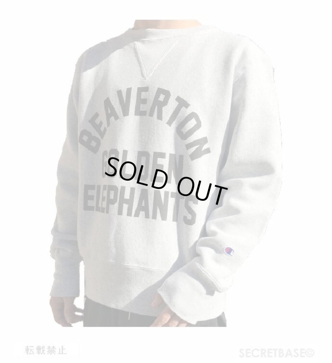 画像9: [BUDDY別注xSECRETBASE限定] Champion リバースウィーブ ガゼット付き クルースウェット - GOLDEN ELEPHANTS (9)