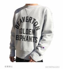 画像9: [BUDDY別注xSECRETBASE限定] Champion リバースウィーブ ガゼット付き クルースウェット - GOLDEN ELEPHANTS (9)