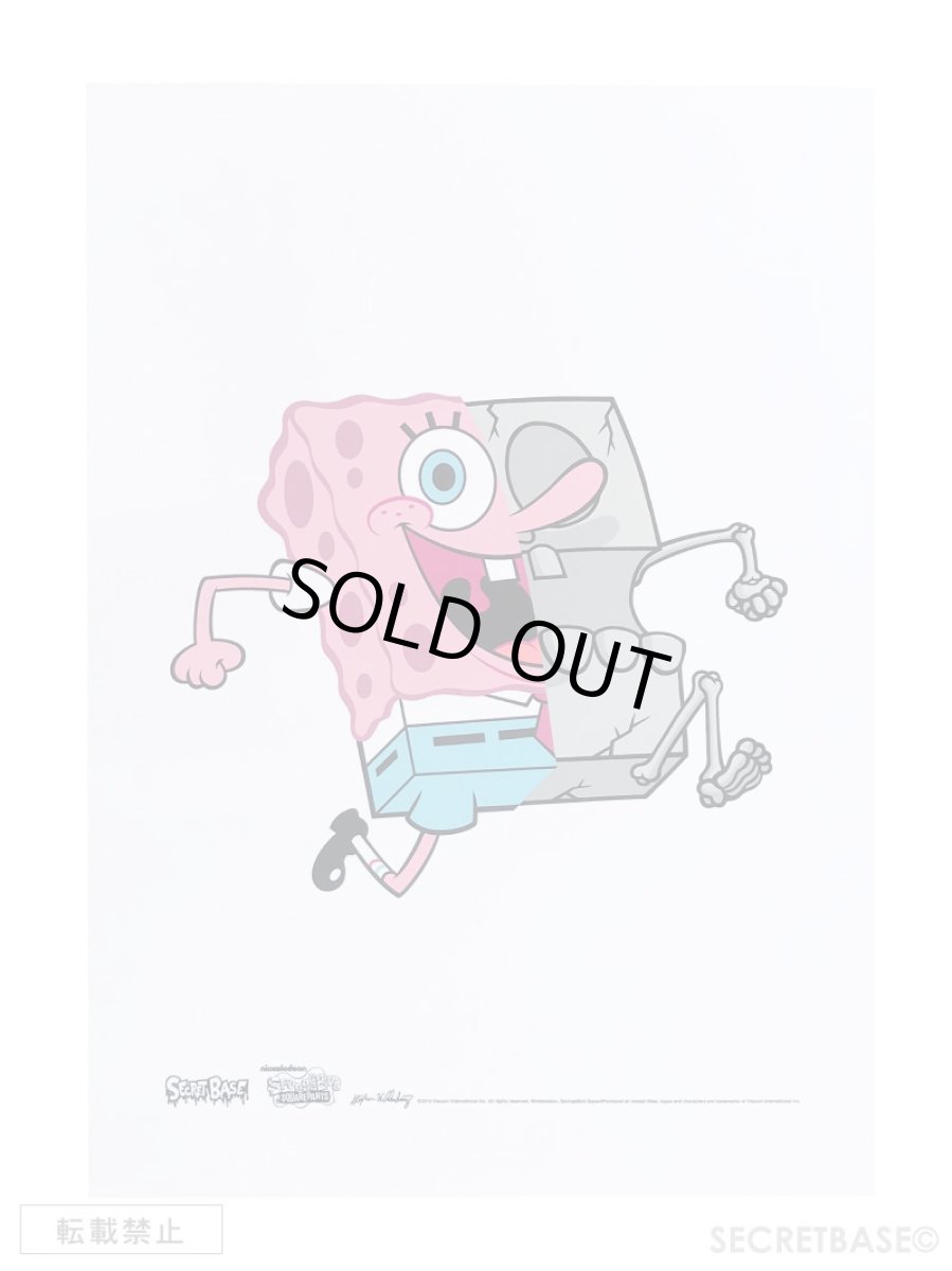 画像1: SECRETBASE X-RAY SPONGE BOB A2　SCREEN PRINTING POSTER PINK Ver. (420 x 594 mm / 16.5 x 23.4 in) (1)