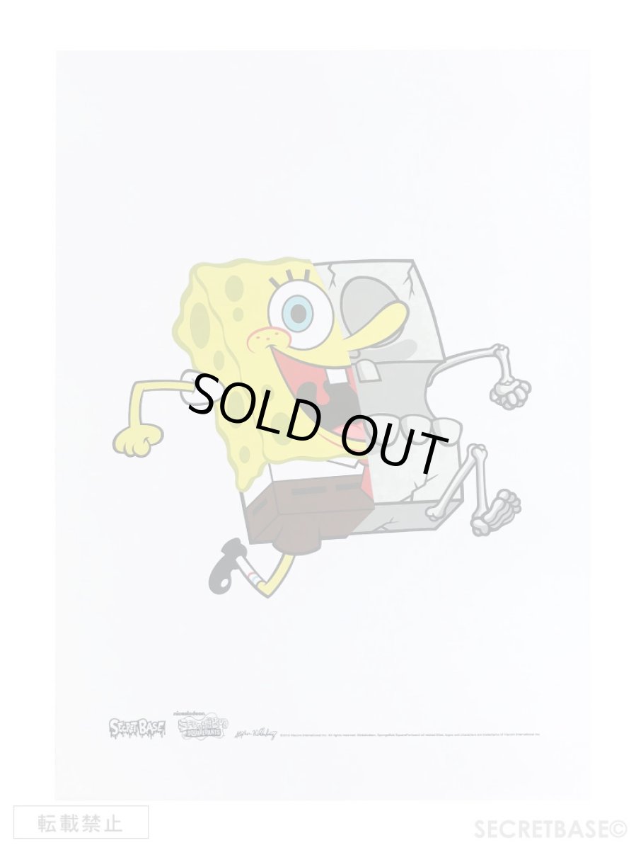 画像1: SECRETBASE ORIGINAL X-RAY SPONGE BOB A2　SCREEN PRINTING POSTER  (420 x 594 mm / 16.5 x 23.4 in) (1)