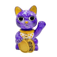 画像1: BOBBLING HEAD LUCKY CAT FULL COLOR MARBLE  PURPLE Ver.[名入れサービス] (1)