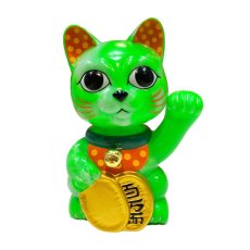 画像1: BOBBLING HEAD LUCKY CAT FULL COLOR MARBLE  GREEN Ver.[名入れサービス] (1)