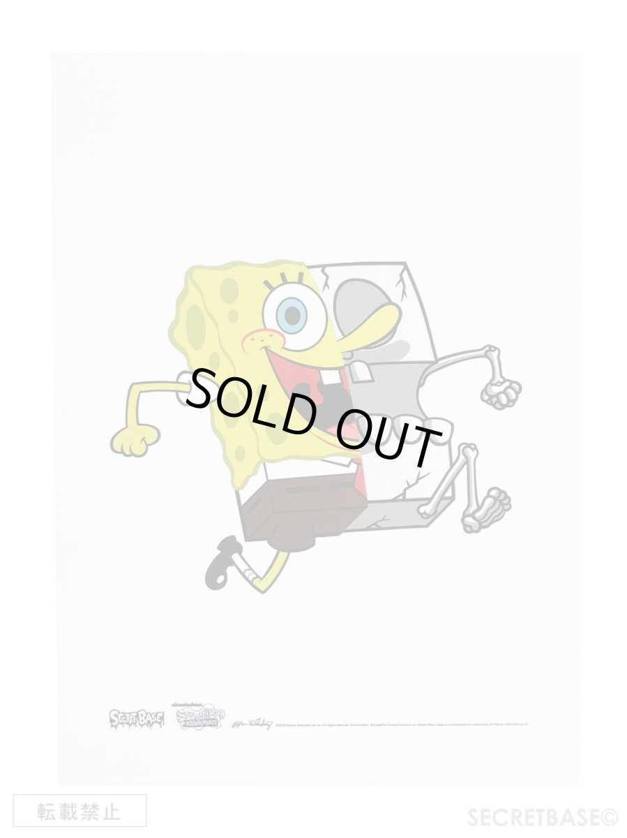 画像1: SECRETBASE X-RAY SPONGE BOB A2　SCREEN PRINTING POSTER G.I.D Ver. (420 x 594 mm / 16.5 x 23.4 in) (1)