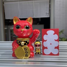 画像4: [DX set] BOBBLING HEAD LUCKY CAT FULL COLOR RED Ver.[名入れサービス] (4)