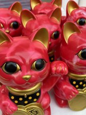 画像5: [DX set] BOBBLING HEAD LUCKY CAT FULL COLOR RED Ver.[名入れサービス] (5)