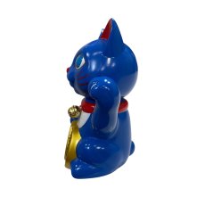 画像4: BOBBING HEAD LUCKY CAT FULL COLOR BLUE Ver.[名入れサービス] (4)