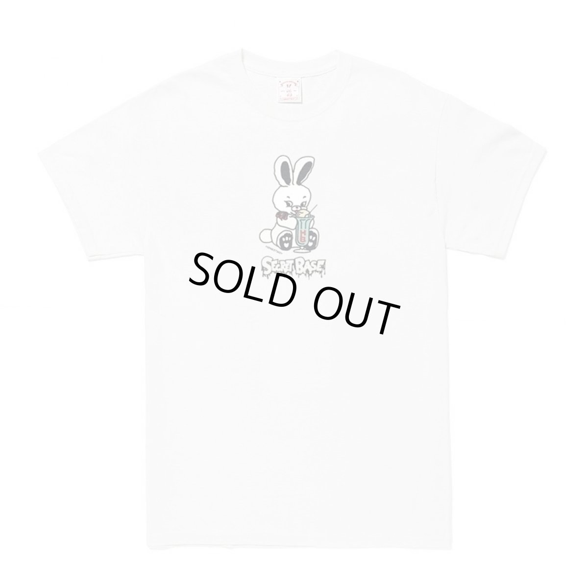 画像1: HONESTBOY×SECRET BASE×FRUIT OF THE LOOM Logo Rabbit SS Tee WHITE (1)