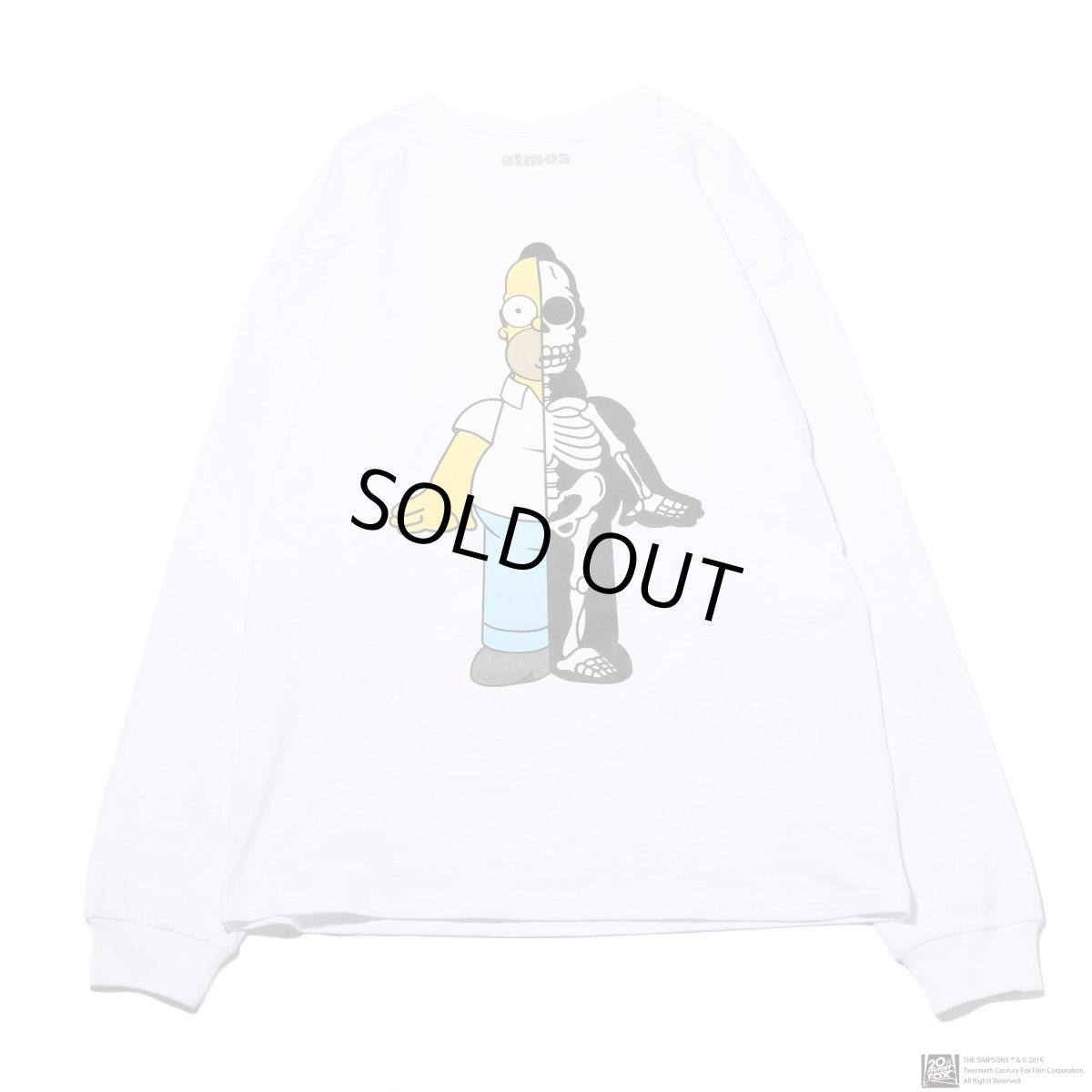 画像1: THE SIMPSONS x SECRET BASE x atmos HOMER X-RAY LS TEE WHITE (1)