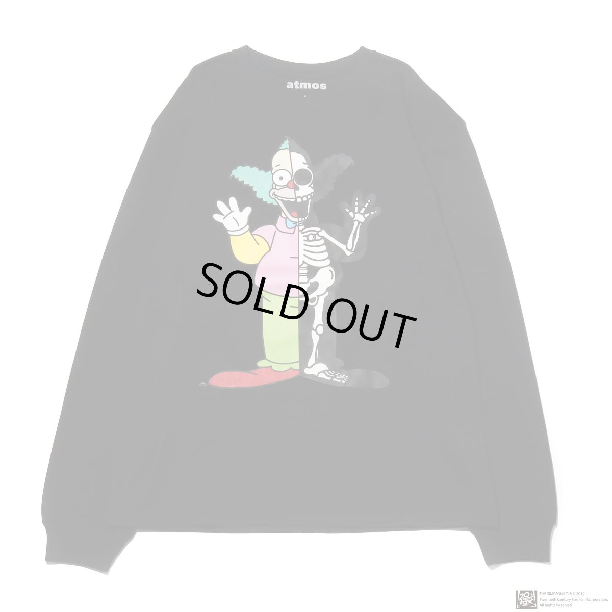 画像1: THE SIMPSONS x SECRET BASE x atmos KRUSTY X-RAY LS TEE BLACK (1)