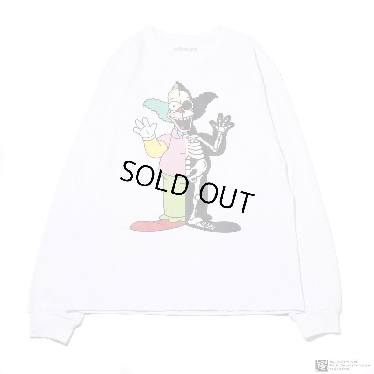 画像1: THE SIMPSONS x SECRET BASE x atmos KRUSTY X-RAY LS TEE WHITE (1)