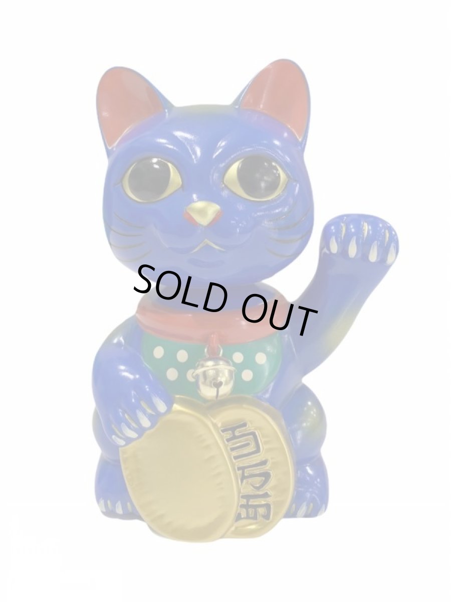 画像1: [キャンセル分] BOBBLING HEAD LUCKY CAT FULL COLOR BLUE Ver.[名入れサービス] (1)