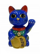 画像1: [キャンセル分] BOBBLING HEAD LUCKY CAT FULL COLOR BLUE Ver.[名入れサービス] (1)