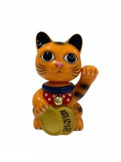 画像1:  BOBBLING HEAD LUCKY CAT FULL COLOR ORANGE Ver.[名入れサービス] (1)