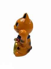 画像2:  BOBBLING HEAD LUCKY CAT FULL COLOR ORANGE Ver.[名入れサービス] (2)