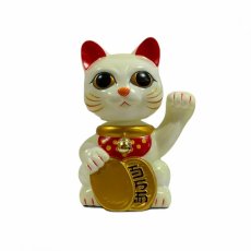 画像1: BOBBLING HEAD LUCKY CAT FULL COLOR MARBLE GLOW WHITE Ver.[名入れサービス] (1)