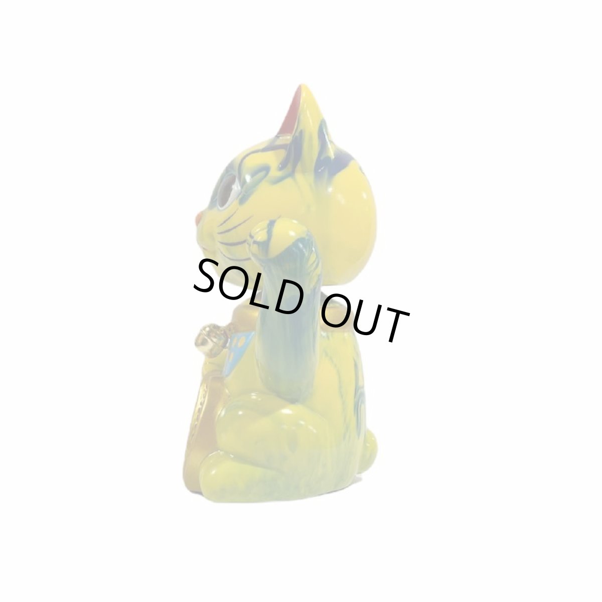 画像2: BOBBLING HEAD LUCKY CAT FULL COLOR MARBLE YELLOW GREEN Ver.[名入れサービス] (2)