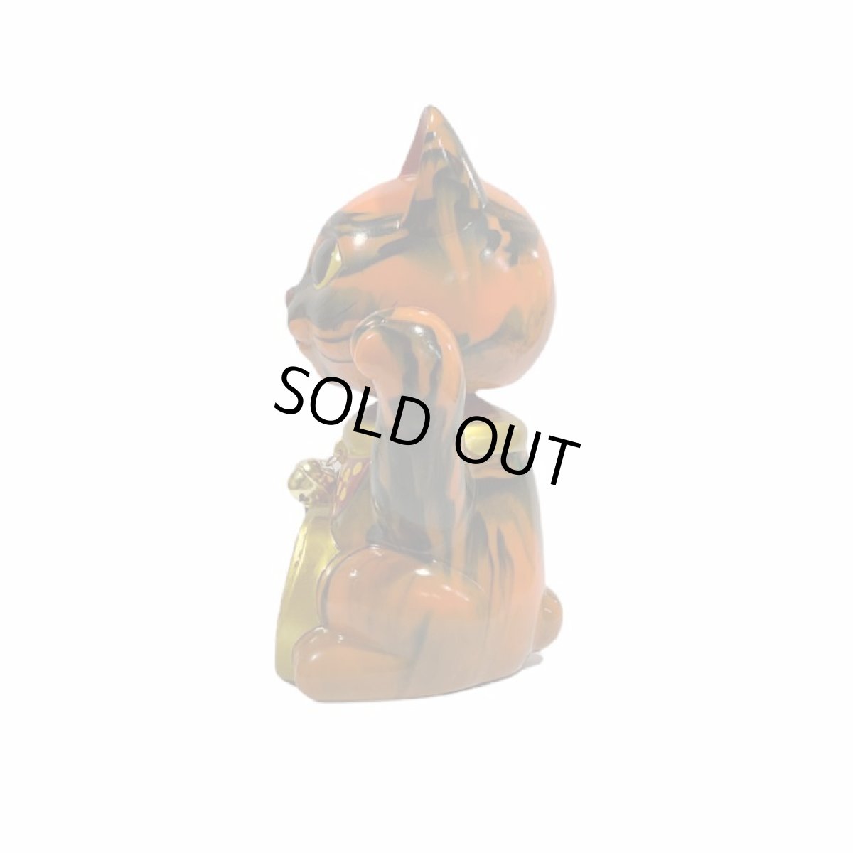 画像2: BOBBLING HEAD LUCKY CAT FULL COLOR MARBLE ORANGE BLACK Ver.[名入れサービス] (2)