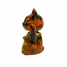 画像2: BOBBLING HEAD LUCKY CAT FULL COLOR MARBLE ORANGE BLACK Ver.[名入れサービス] (2)