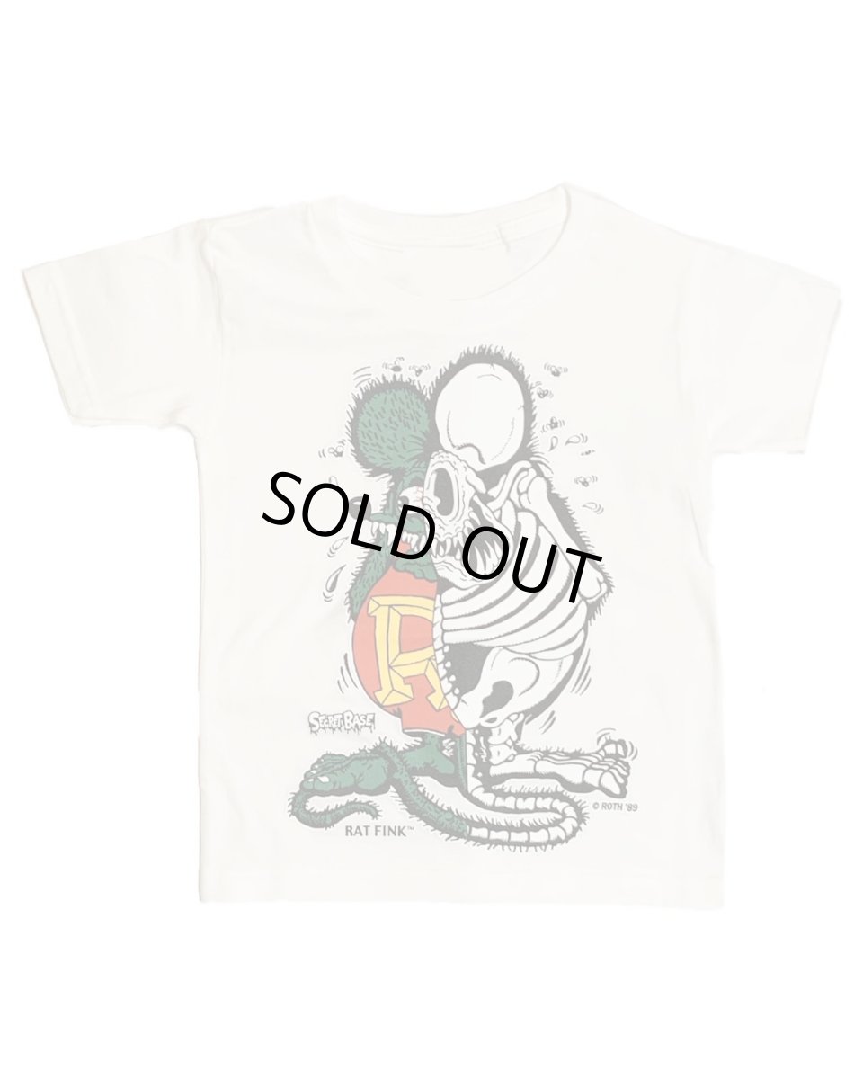 画像1: RAT FINK x SECRETBASE Original X-Ray Kid's T-shirts WHITE  (1)