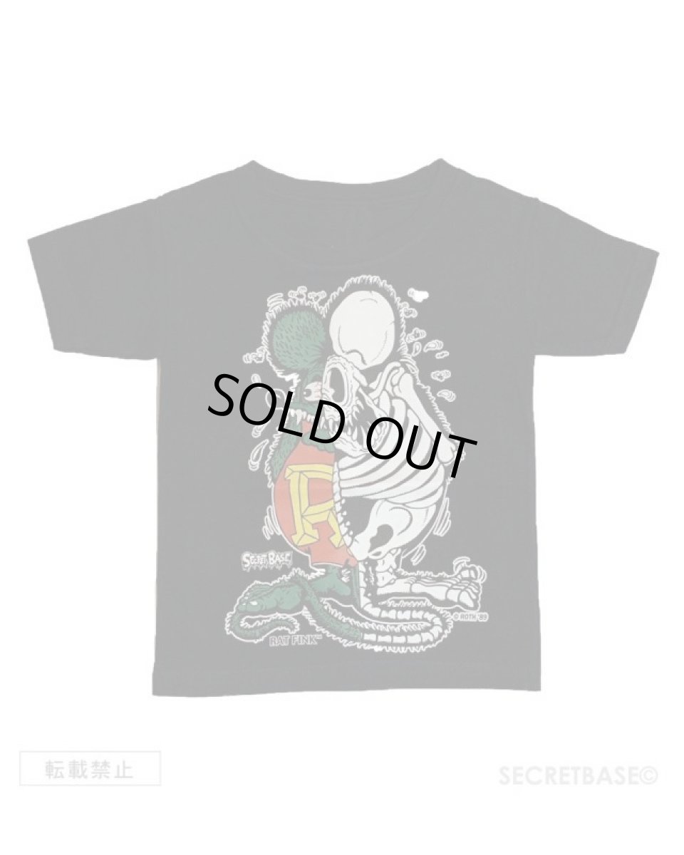 画像1: RAT FINK x SECRETBASE Original X-Ray Kid's T-shirts BLACK (1)