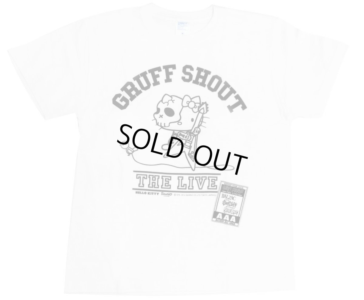 画像1: GRUFF SHOUT KITTY T-SHIRT WHITE (1)