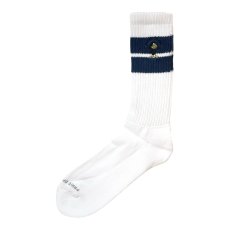 画像1: [FRUIT OF THE LOOM ] CUSTOM 八咫烏  SOCKS [LONG / Navy]  (1)