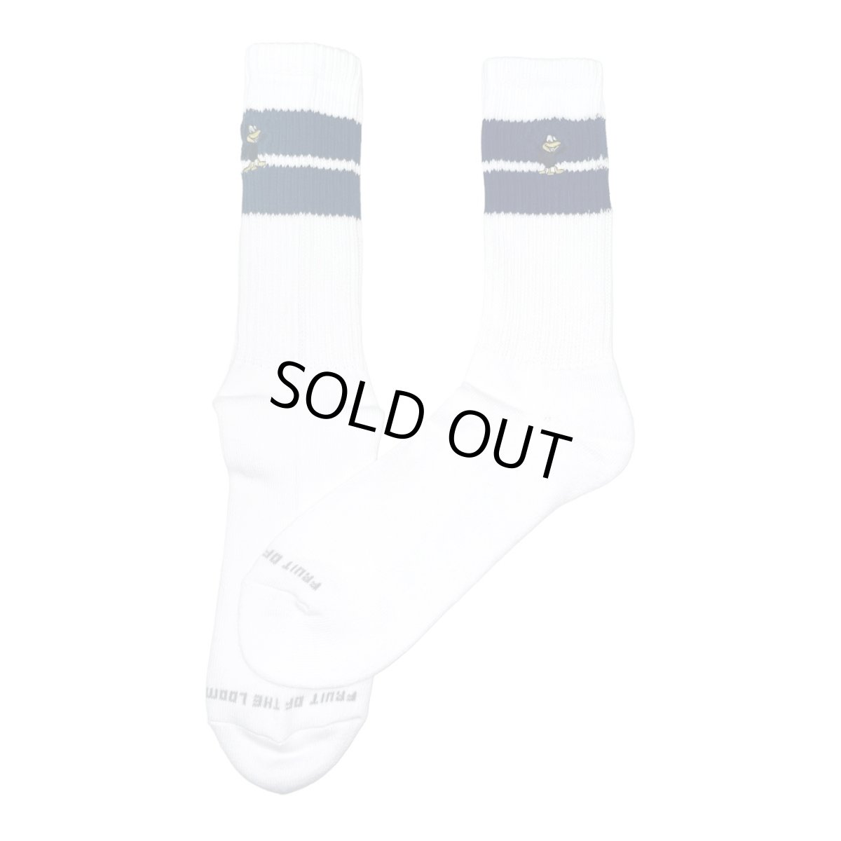 画像2: [FRUIT OF THE LOOM ] CUSTOM 八咫烏  SOCKS [LONG / Navy]  (2)