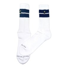 画像2: [FRUIT OF THE LOOM ] CUSTOM 八咫烏  SOCKS [LONG / Navy]  (2)