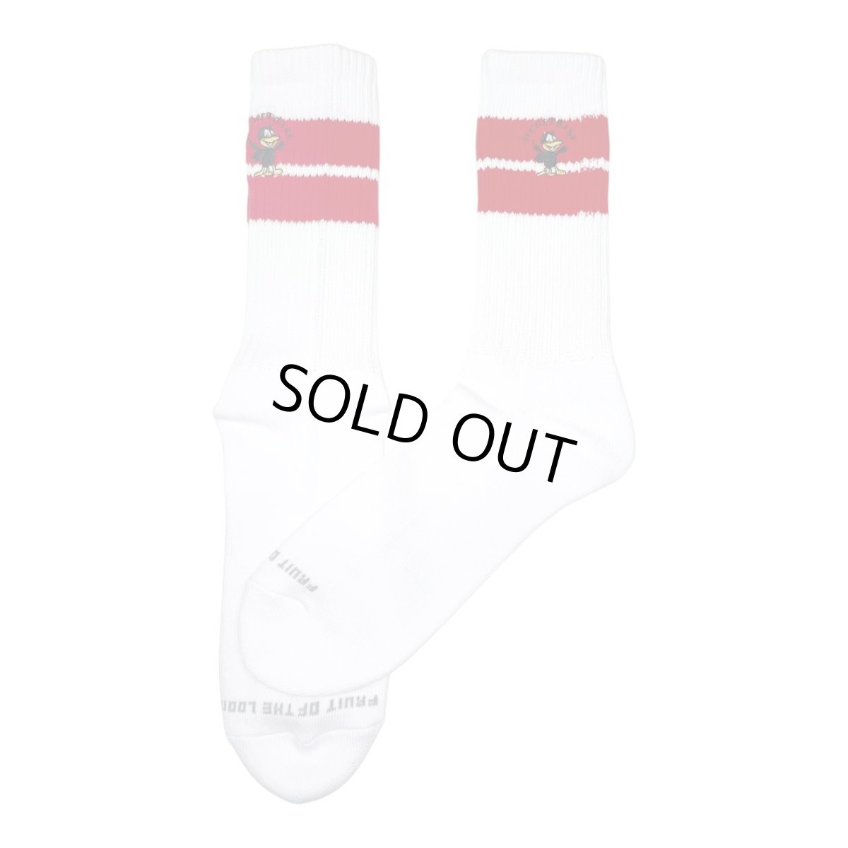 画像2: [FRUIT OF THE LOOM ] CUSTOM 八咫烏  SOCKS [LONG / Red]  (2)