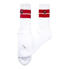 画像2: [FRUIT OF THE LOOM ] CUSTOM 八咫烏  SOCKS [LONG / Red]  (2)