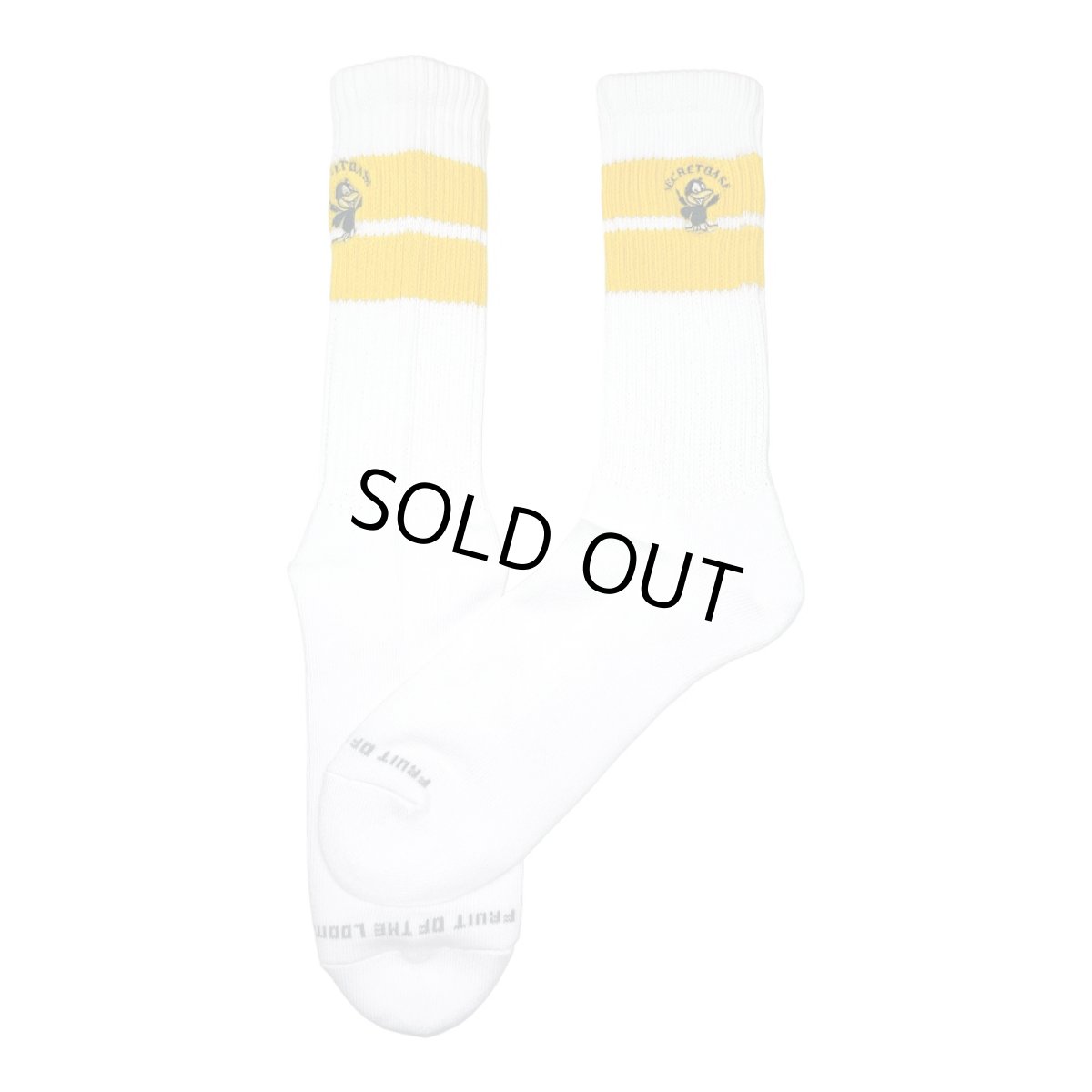 画像2: [FRUIT OF THE LOOM ] CUSTOM 八咫烏  SOCKS [LONG / Yellow]  (2)