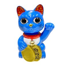 画像1: BOBBLING HEAD LUCKY CAT FULL COLOR BLUE Ver.[名入れサービス] (1)