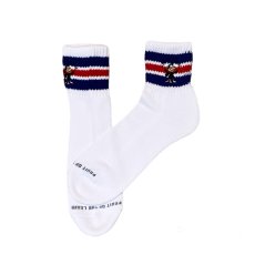 画像2: [FRUIT OF THE LOOM ] CUSTOM 八咫烏  SOCKS [SHORT / NAVY]  (2)