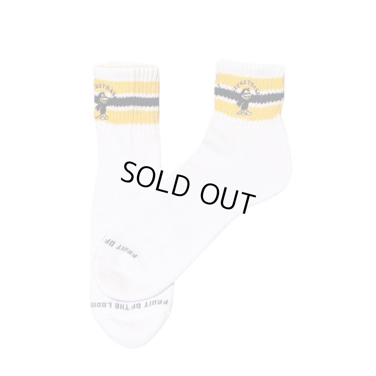 画像2: [FRUIT OF THE LOOM ] CUSTOM 八咫烏  SOCKS [SHORT / YELLOW]  (2)