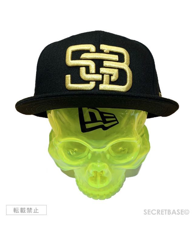 SBG New Era 9FIFTY × SECRETBASE 1/1 SKULL HEAD CLEAR YELLOW SET