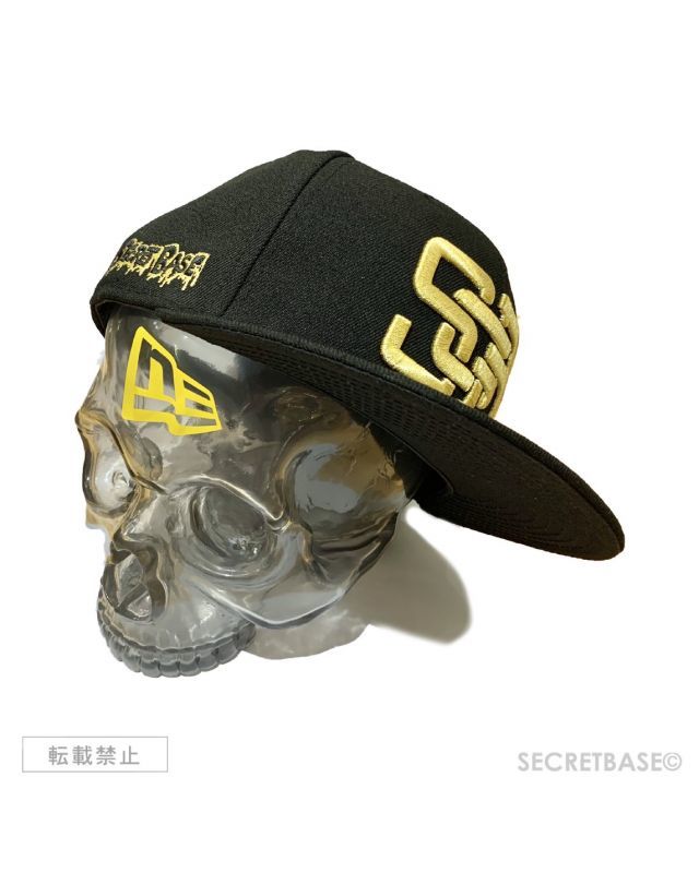 SBG New Era 9FIFTY × SECRETBASE 1/1 SKULL HEAD CLEAR BLACK SET