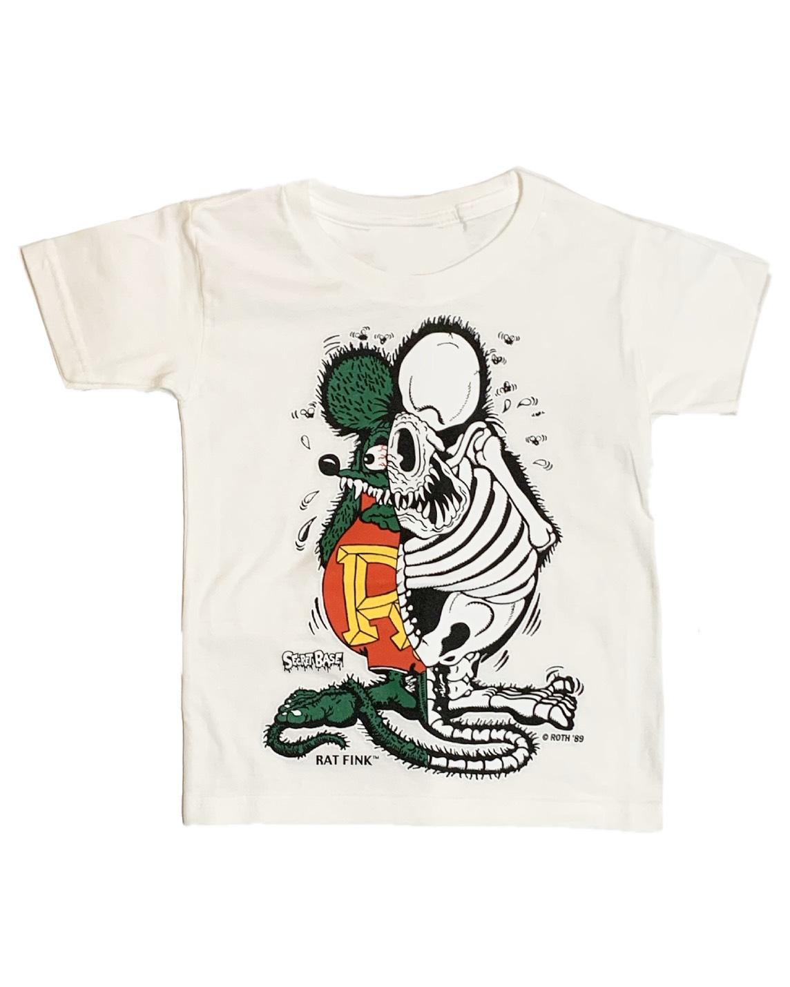画像1: RAT FINK x SECRETBASE Original X-Ray Kid's T-shirts WHITE  (1)