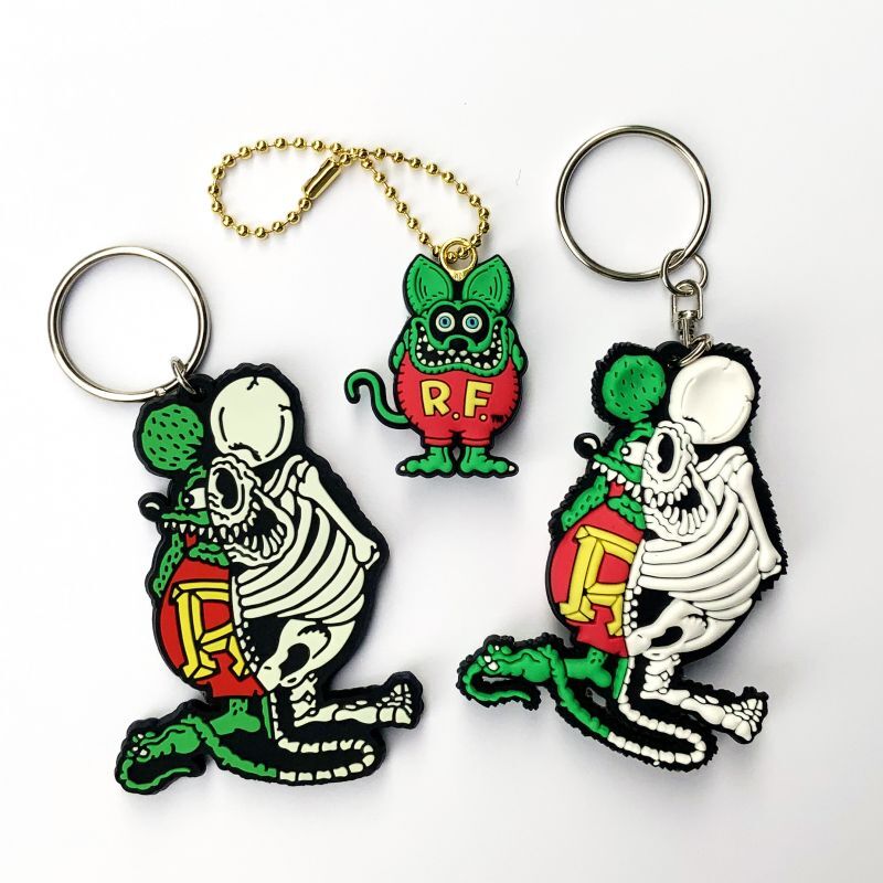 ORIGINAL MINI RAT FINK 3D RUBBER KEY HOLDER